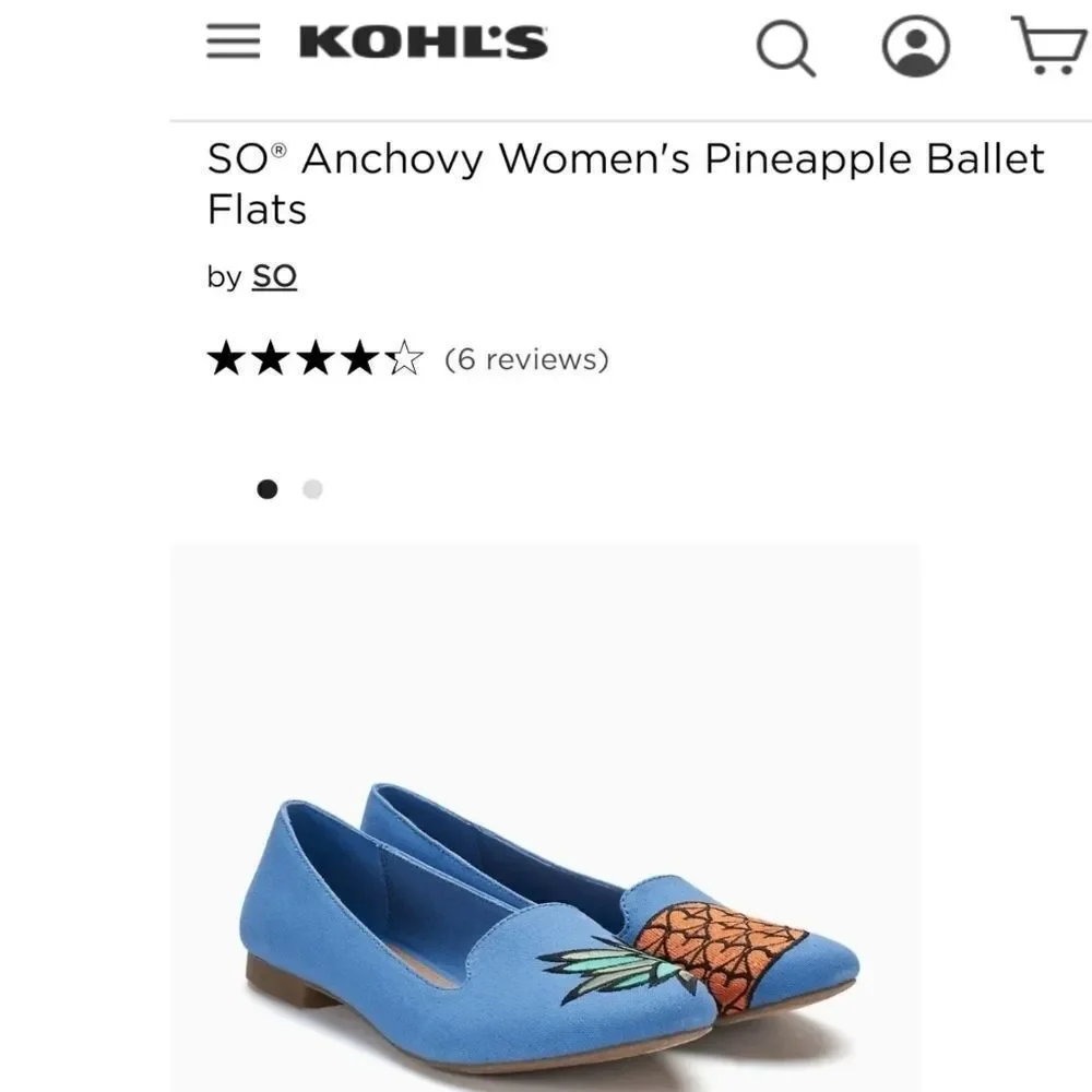SO® Anchovy Pineapple Ballet Flats